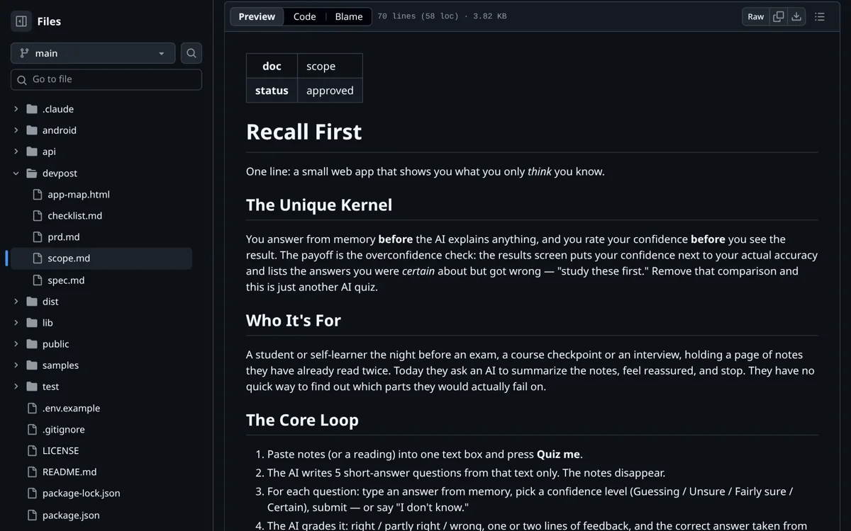 scope.md on GitHub, status approved